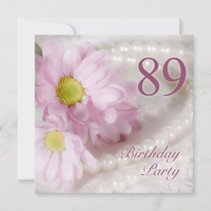 89ème anniversaire invitation avec marguerites