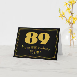 89ste verjaardag: Art Deco Geïnspireerde look "89" Kaart
