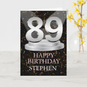 89th Birthday Spotlights Ajouter une carte de nom (Fleur jaune)