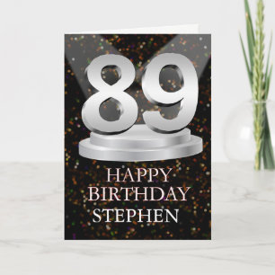 89th Birthday Spotlights Voeg een naam toe Kaart