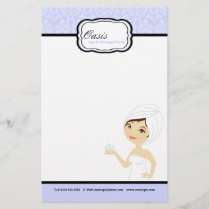 8,5-inch x 5,5-inch Briefpapier vellen - Blue Dama