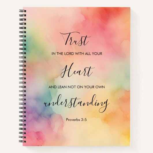 8,5 x 11 Carnet Spiral Affichage des proverbes 3:5 (Devant)