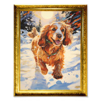 8,5 x 11 Photo Mur Art Cocker Chien Espagnol