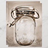 8,5 x 11 Rustic Country Mason Jar Papier blanc (Devant / Derrière)