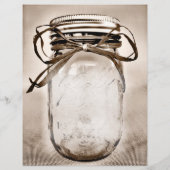 8,5 x 11 Rustic Country Mason Jar Papier blanc (Dos)