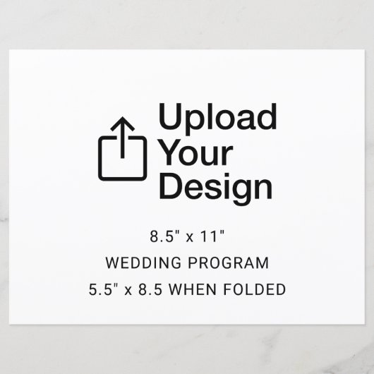 8,5" x 11" vlak blad - gevouwen huwelijksprogramma (Voorkant)