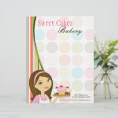 8.5x11 Bakkerij Brunette Baker Cup Cakes Letter He Briefhoofd (Staand voorkant)