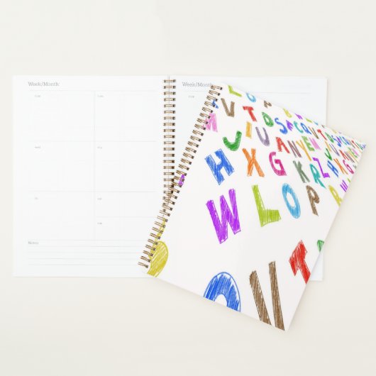 8,5x11 Carnet Spiral -Alphabet Éducation (Devant avec enveloppe)