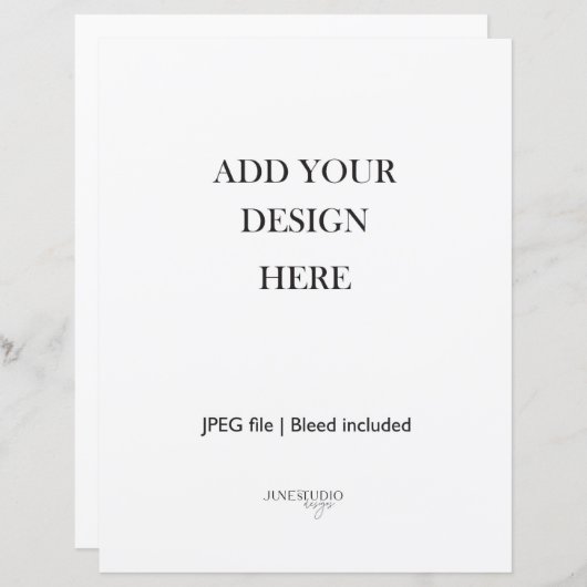 8,5x11" Kaartmateriaal 110 lb Volledige pagina (Voorkant / Achterkant)