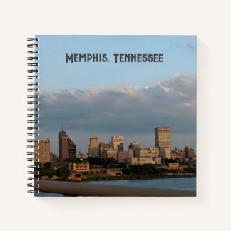 8.5X8.5 Carnet spiral - skyline de Memphis, TN.