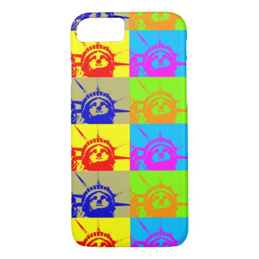 8/7 4 Color Pop Art Lady Liberty iPhone 7 Coque (Dos)