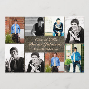 8/9 de photos garnissent en cuir - le faire-part