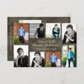 8/9 Foto's Afstuderen Aankondiging - 3x5 Leder (Voorkant / Achterkant)