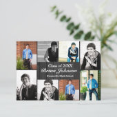 8/9 Foto's grijs hout - 3x5 Afstuderen aankondigin Kaart (Staand voorkant)