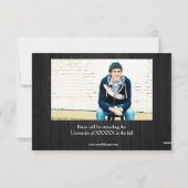 8/9 Foto's grijs hout - 3x5 Afstuderen aankondigin Kaart (Achterkant)