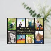 8/9 Foto's zwart - 3x5 Afstuderen aankondiging (Staand voorkant)