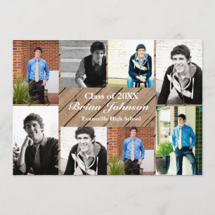 8/9 Photos Bois - Faire-part de graduation