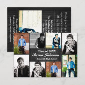 8/9 Photos Bois gris - 3x5 Faire-part de diplôme (Devant / Derrière)