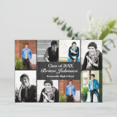 8/9 Photos Bois gris - Faire-part de graduation (Debout devant)