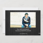 8/9 Photos Bois gris - Faire-part de graduation (Dos)