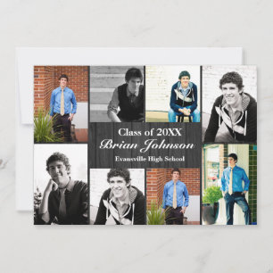 8/9 Photos Bois gris - Faire-part de graduation
