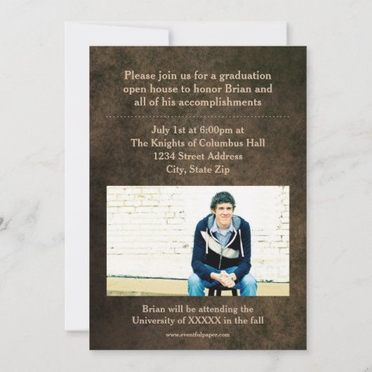 8/9 Photos Cuir - Faire-part de diplôme (Dos)