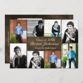 8/9 Photos Cuir - Faire-part de diplôme (Devant / Derrière)