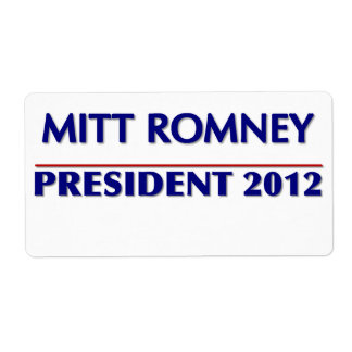 8 Aangepaste grote labels per vel Mitt Romney