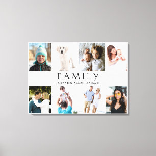 8 Aangepaste namen voor foto-inkuilgezinnen Canvas Afdruk