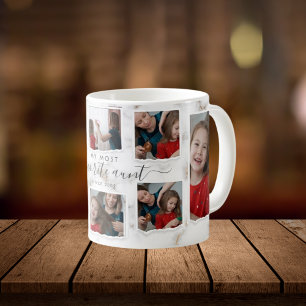 8 Acht foto's Collage Aunty Moderne Elegant Family Koffiemok