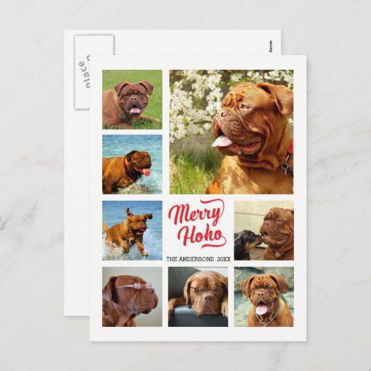 8 Afbeelding Familiefoto ✨ Collage Custom Christma Feestdagenkaart (Voorkant / Achterkant)