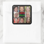 8 Afbeelding Familiefoto ✨ Collage Custom Christma Vierkante Sticker (Tas)