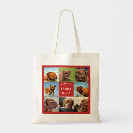 8 Afbeelding Familiefoto ✨ Collage Monogram Tote Bag (Voorkant)