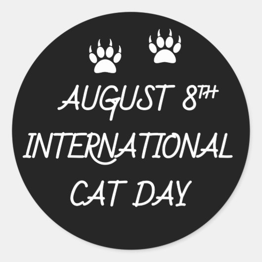 8 augustus Internationale dag van de kat Ronde Sticker (Voorkant)