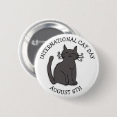 8 augustus is het Internationale Kattendag Ronde Button 5,7 Cm (Voorkant /achterkant)