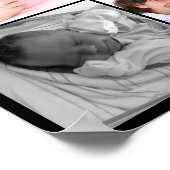 8 baby foto moderne collage roze zwarte rand poster (Hoek)