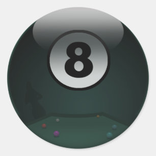 8-bal ronde sticker