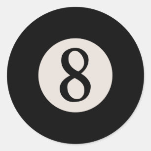 8-Ball 8 Ronde Sticker