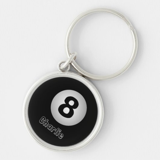 8-Ball aangepaste naam Sleutelhanger (Voorkant)