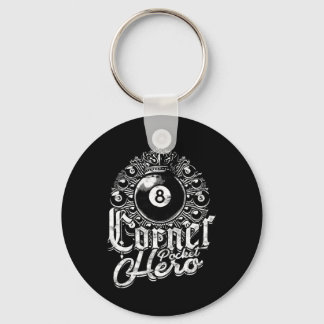 8-ball Biljart Hoek Pocket Hero Sleutelhanger
