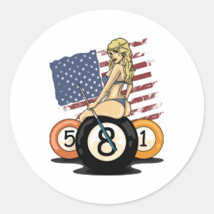 8 Ball Billiard Pool Player 8 Ball Billiards Ronde Sticker