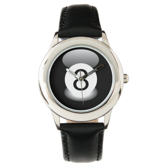 8 Ball Billiards Watch Pool Horloge (Voorkant)