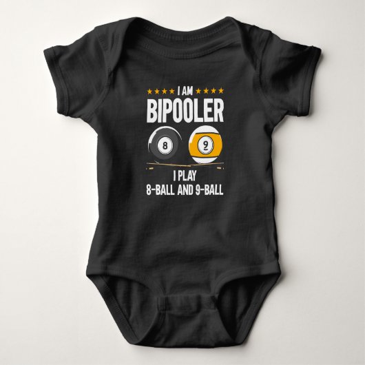 8 Ball en 9 Ball Humor Funny Billiards Romper (Voorkant)