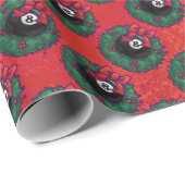 8 Ball Kerst Weizenrood Cadeaupapier (Rol Hoek)