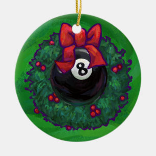 8-Ball Kerstmis met groen Keramisch Ornament
