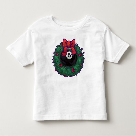 8-Ball Kerstmis Rood Kinder Shirts (Voorkant)