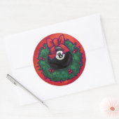 8-Ball Kerstmis Rood Ronde Sticker (Envelop)