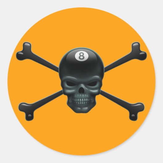8-ball Pirate Ronde Sticker (Voorkant)