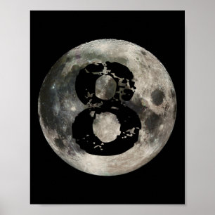 8 Ball Pool biljart speler Volle Maan Poster