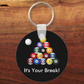 8-ball racksleutelhanger sleutelhanger (Voorkant)